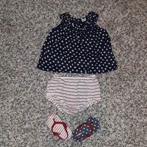 Clothing and flip flop set